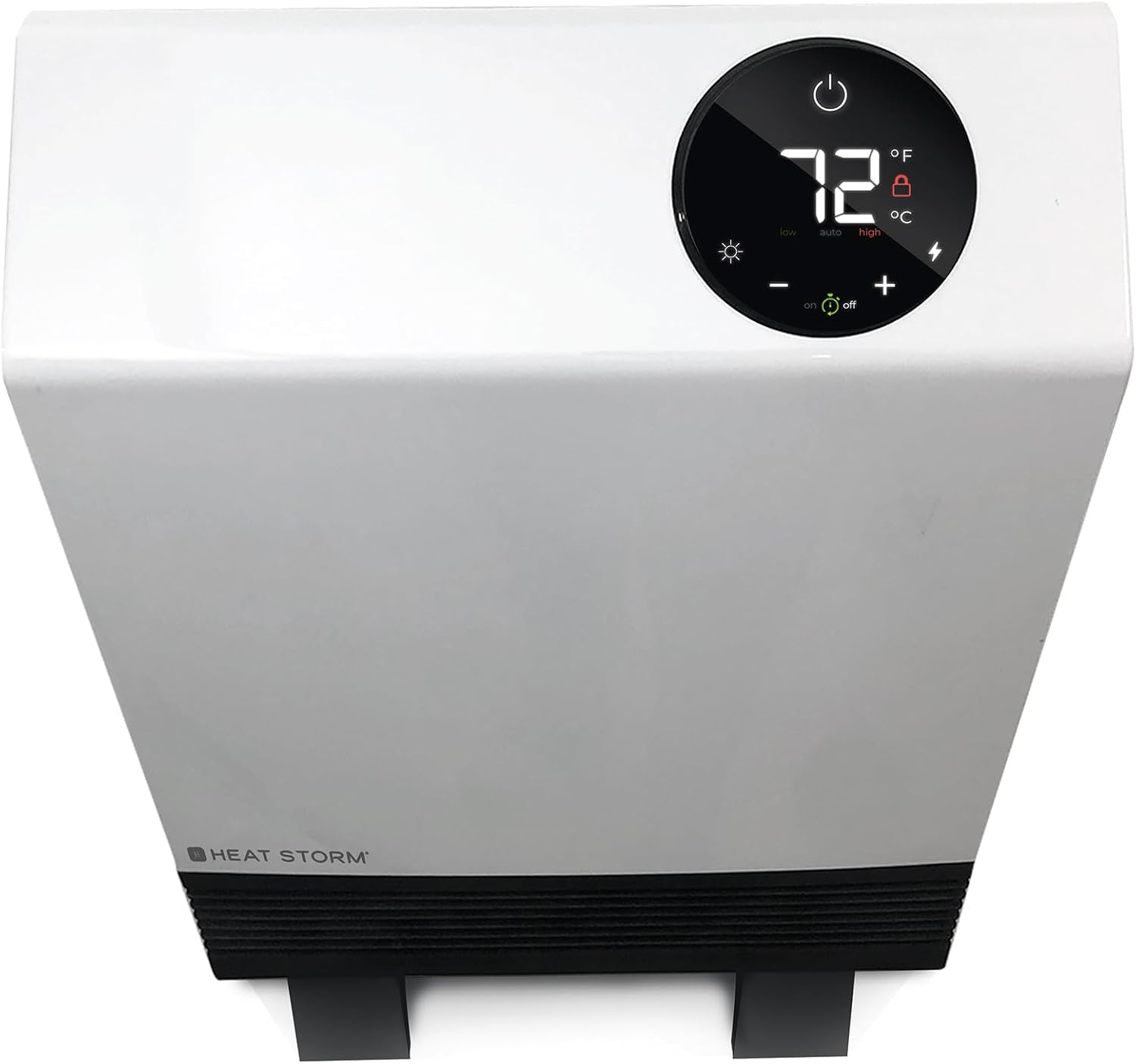 Heat Storm Wave Floor to Wall Infrared Space Heater with Attachable Feet, Remote Control, Built in Thermostat, 500-1000 Watts, 13x4x17 in, With Feet