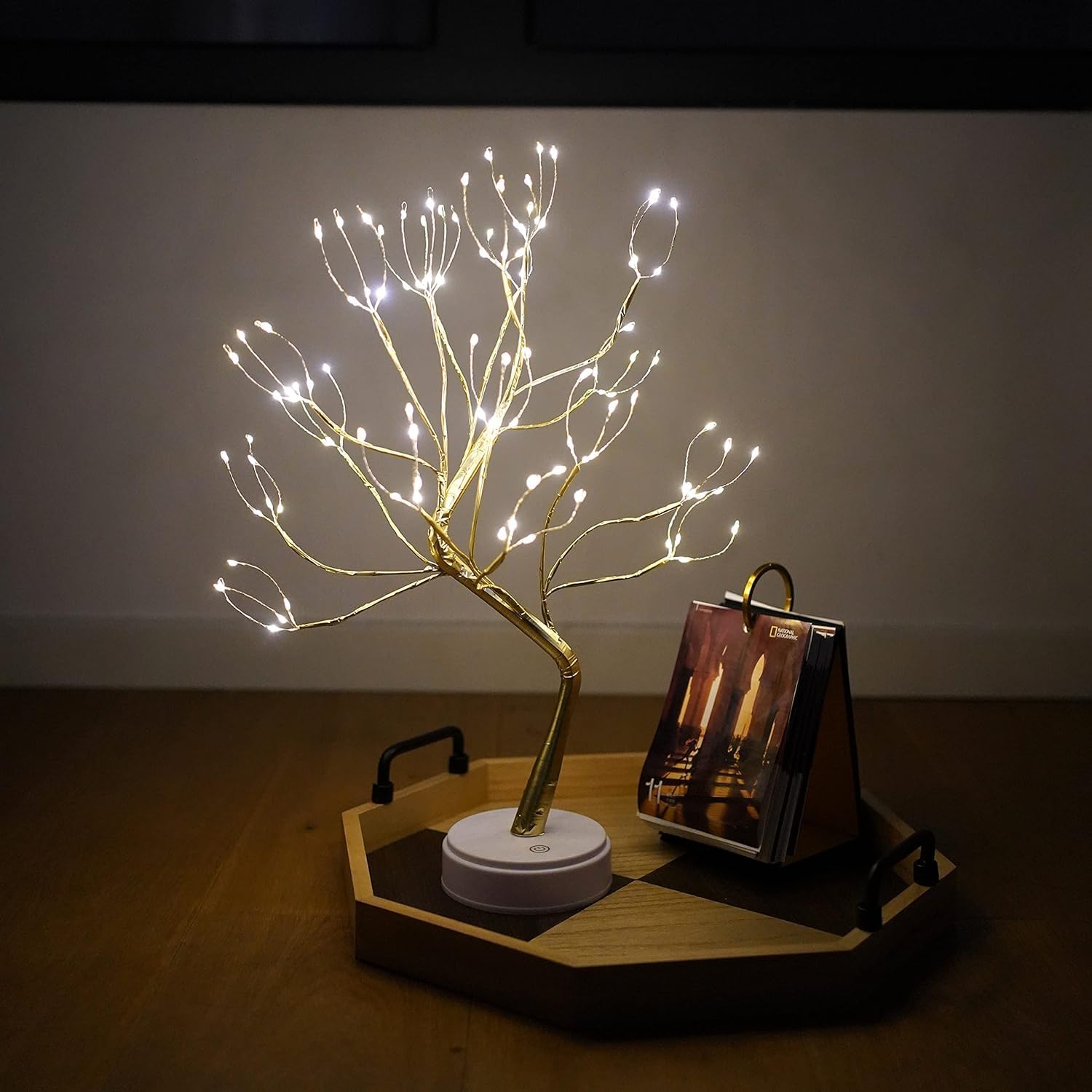 Twinkling Tree Fairy Light Spirit Tree Lamp Bonsai Tree Light, Fairy Light Tree, Cute Room Decor Aesthetic Decor, Twinkle Tree (Gold Branch 108 LED with Remote)