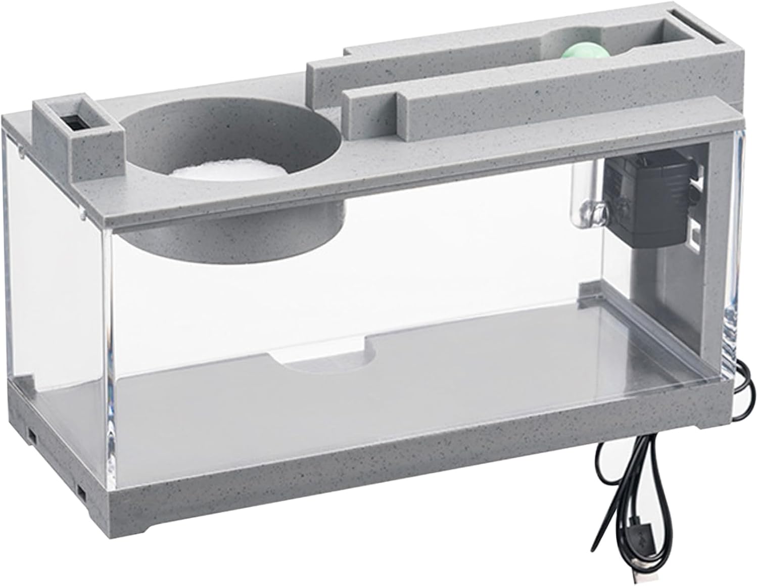 Small Aquarium|Fish Tank Quiet Small Aquarium 3 in 1 Tank with Filter, Light ＆ Water Pump Desktop Fish Water Cycling Betta for Office & Home Decor