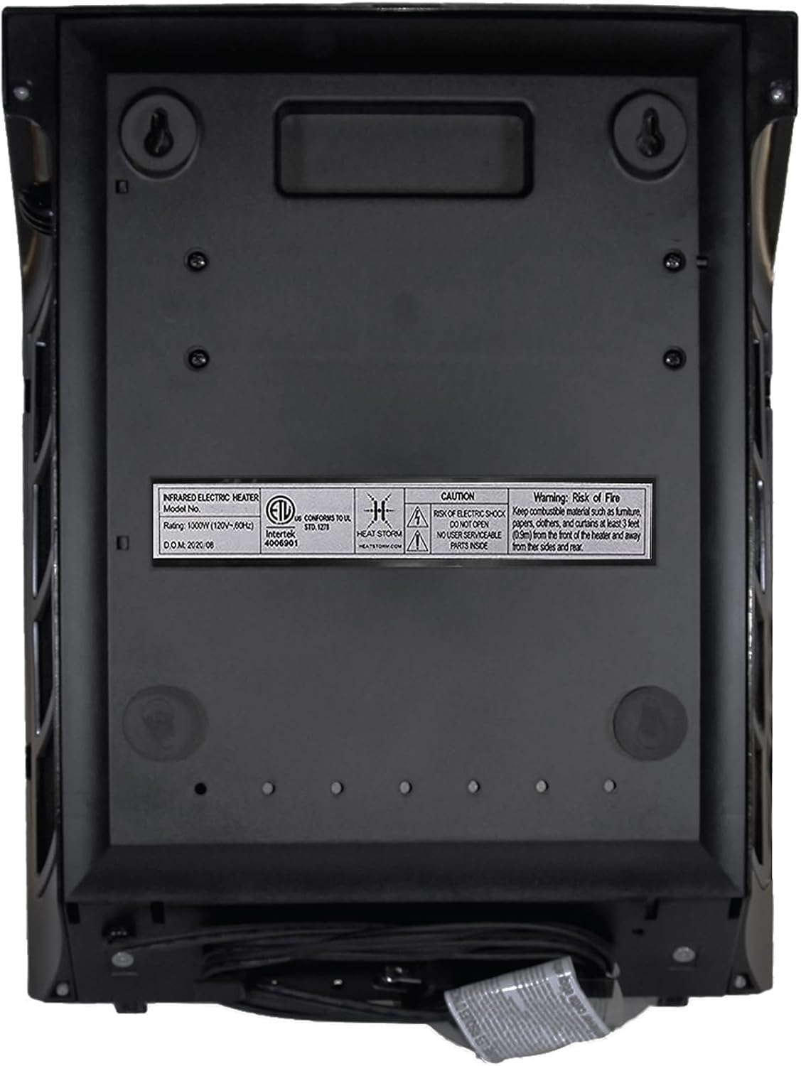 Heat Storm Wave Floor to Wall Infrared Space Heater with Attachable Feet, Remote Control, Built in Thermostat, 500-1000 Watts, 13x4x17 in, With Feet