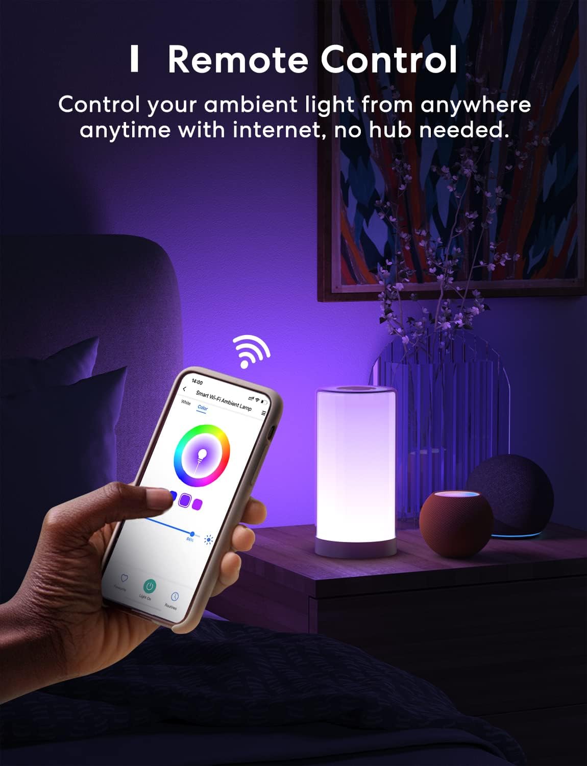 meross Smart Table Lamp, Bedside Lamp, Compatible with Apple HomeKit, Siri, Amazon Alexa and SmartThings, Tunable White and Multi-Color, Touch Control, Voice and App Control