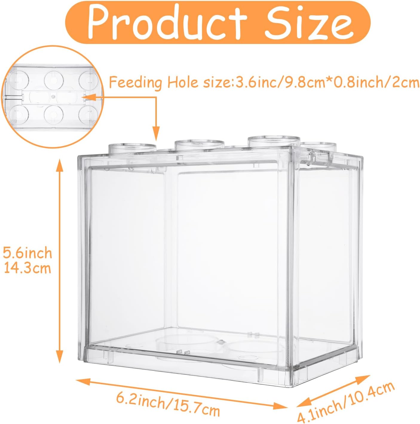 QTLCOHD 4 Pack Small Betta Fish Tank, 0.6 Gallon Mini Aquarium Tank, Clear Stackable Fish Bowl, Acrylic Tiny Cube Tank for Beta Fish Sea Monkeys Shrimp Snails