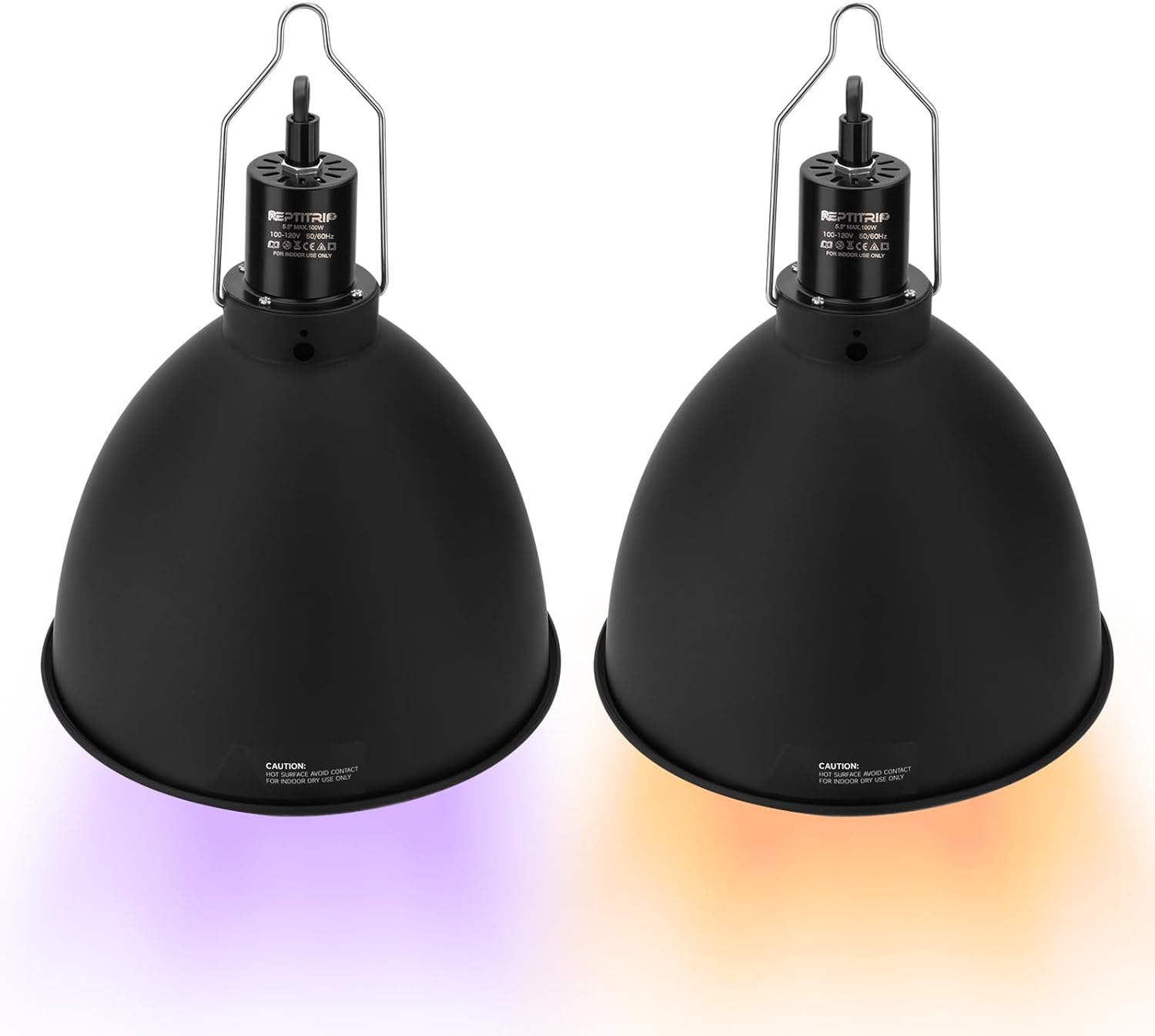 Deep Dome Light Fixture 8.5", Heat Lamp Max 200W, Tank Lighting Fixtures, UVB Reptile Light, Accessories 2 Packs E26