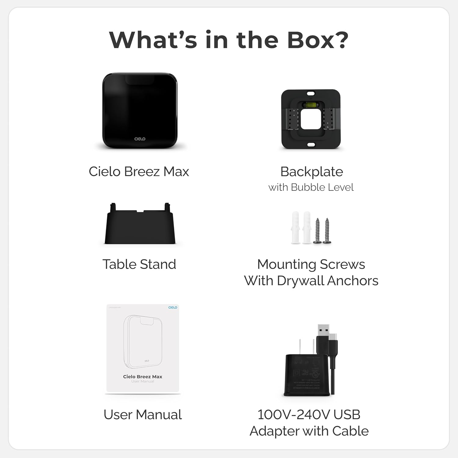 Breez Max | ENERGY STAR CERTIFIED Smart AC Controller | WiFi Thermostat for Mini-Split, Window, Portable ACs/Heat Pumps | AI-Based Tech | Free App, No Subscriptions | Alexa, Google, IFTTT etc. (Black)