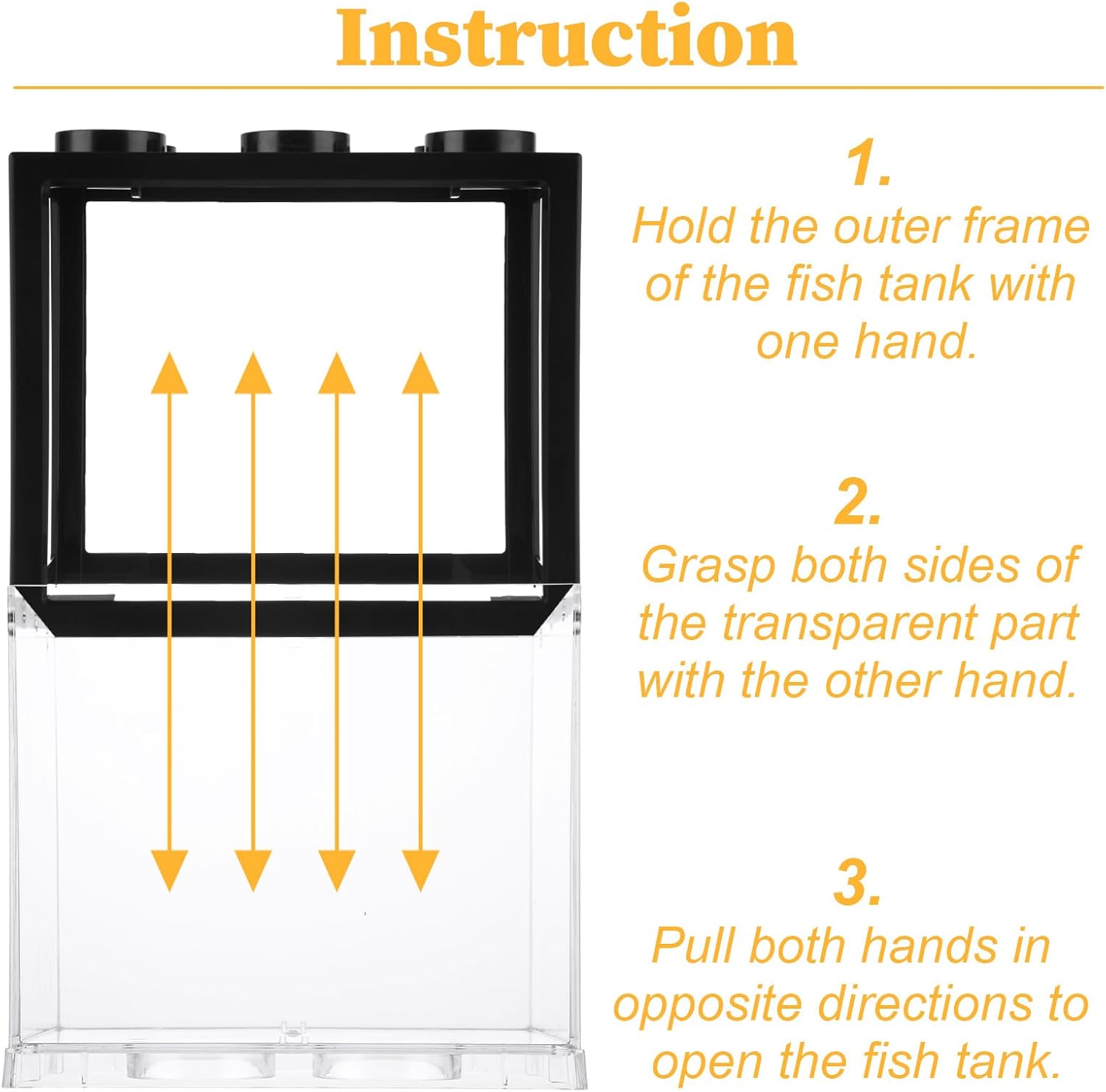 QTLCOHD 4Pcs Small Betta Fish Tank, 0.6 Gallon Stackable Mini Aquarium Tank, Rectangular Fish Bowl for Turtle, Reptile, Shrimp, Crab, Insects, Decoration (Black), Clear