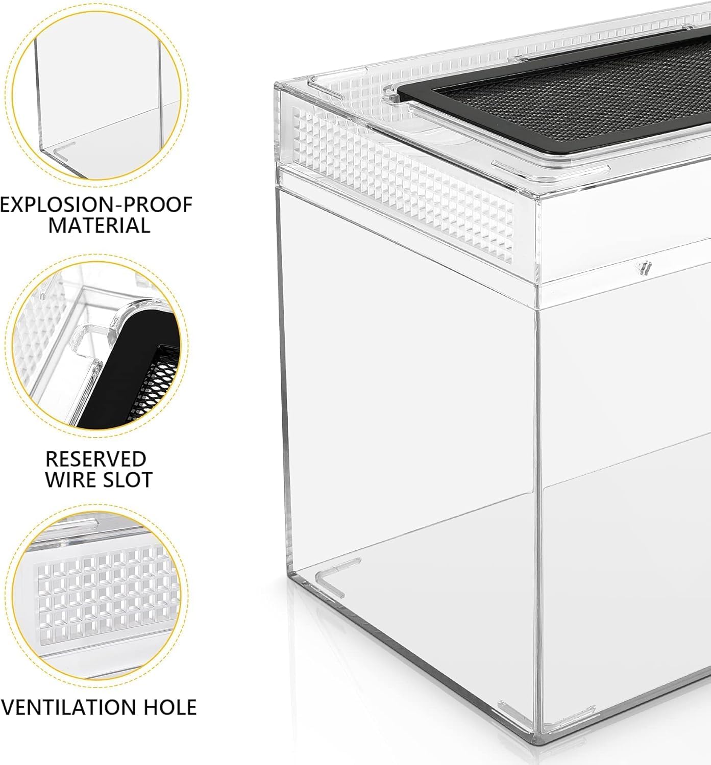 Reptile Terrarium Kit 12" x 7"x 9" Spider Tank Starter Tank, Leopard Gecko Tank, Tarantula Cage Hermit Crab Habitat, Lizard Enclosure, Insect Tank Kit, Jumping Spider Enclosure, Small Isopod Terrarium