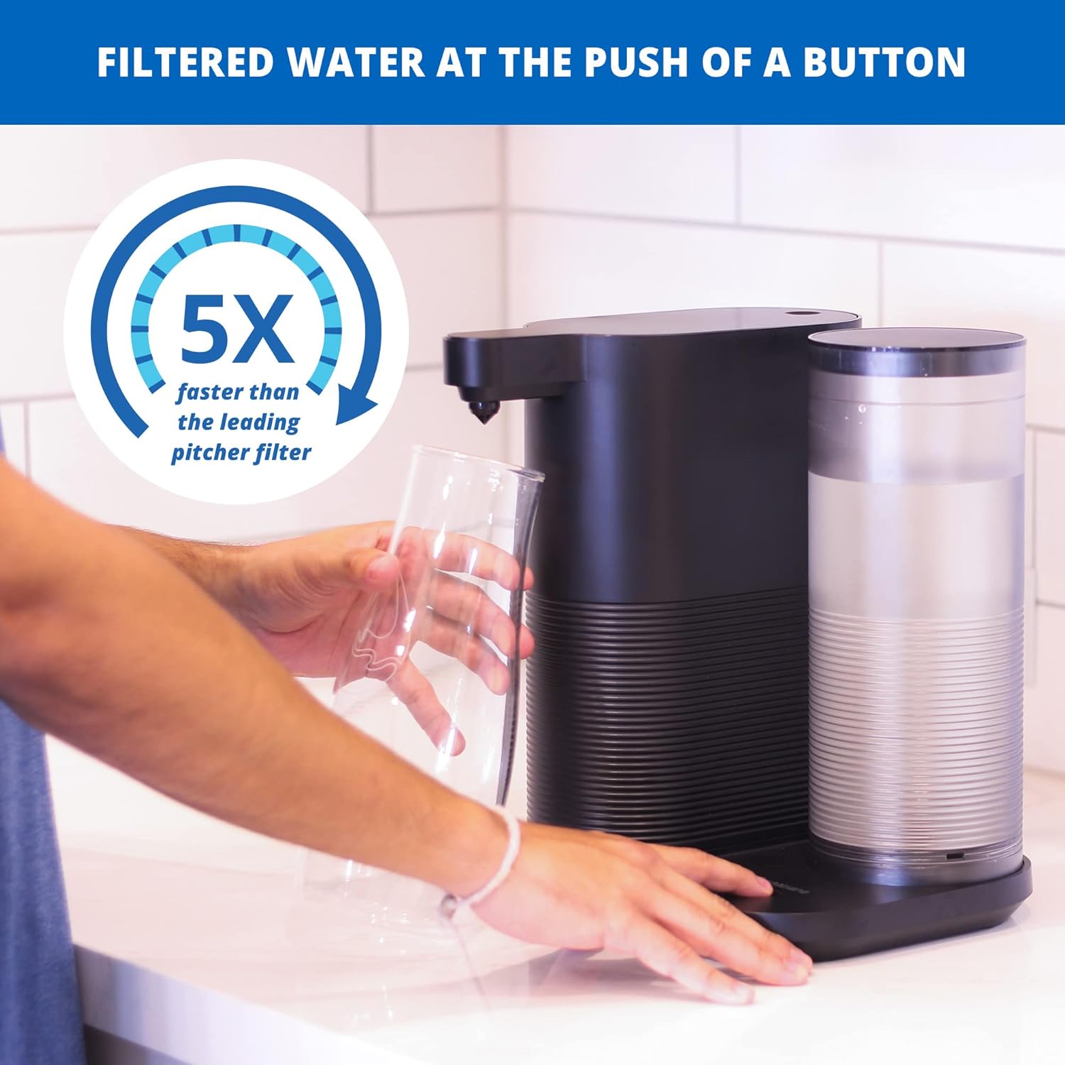Aquasana Countertop Water Filter System for Drinking Water - Clean Water Machine - Removes 97% of Chlorine - Compact Filtration for Kitchen