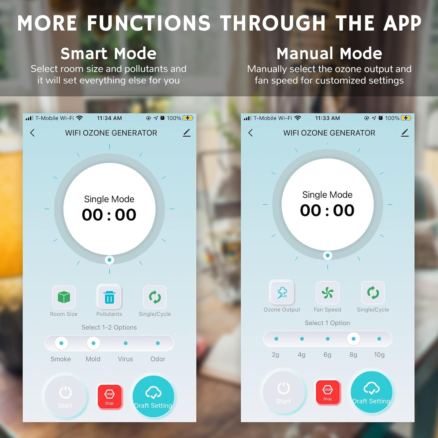 Airthereal MA10K-PRO SMART WiFi Ozone Generator - High Ozone Output Capacity Ozonator- Odor Remover, Deodorizer, Sterilizer - Adjustable Output and Timer Settings for Any Size Room - Black