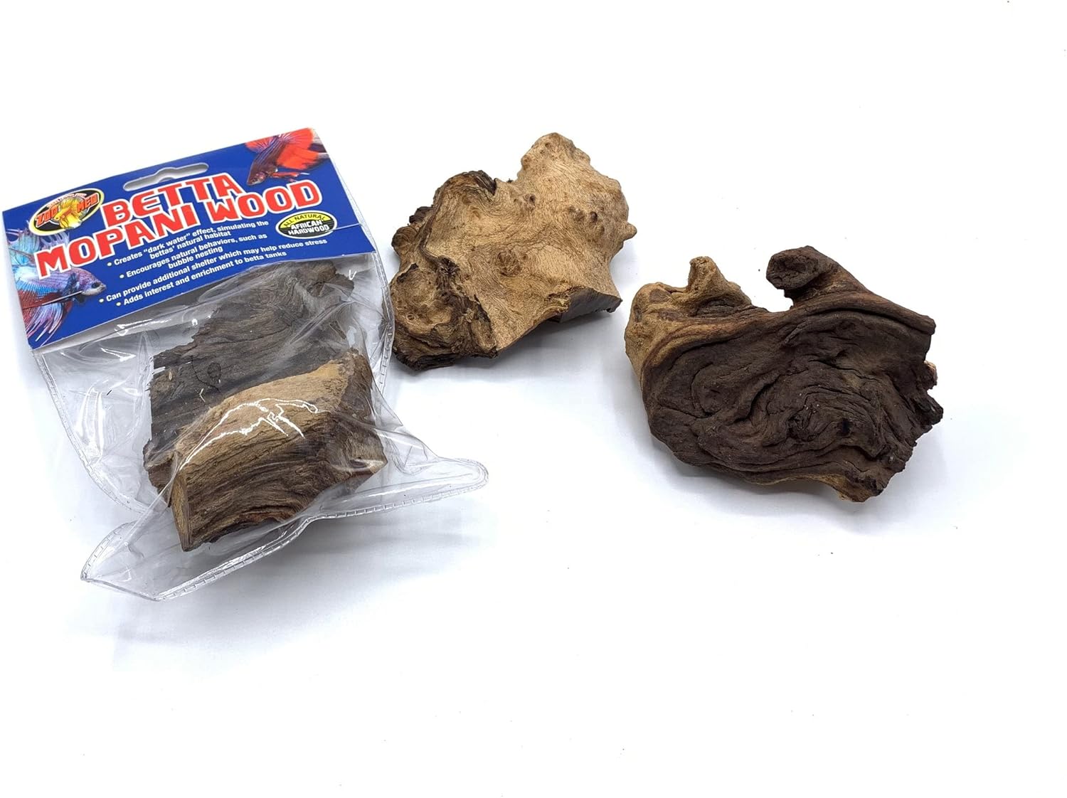 Zoo Med Betta Mopani Wood Fish Aquarium Terrarium Decoration to Create “Dark Water” Effect BA10 (Pack of 3)