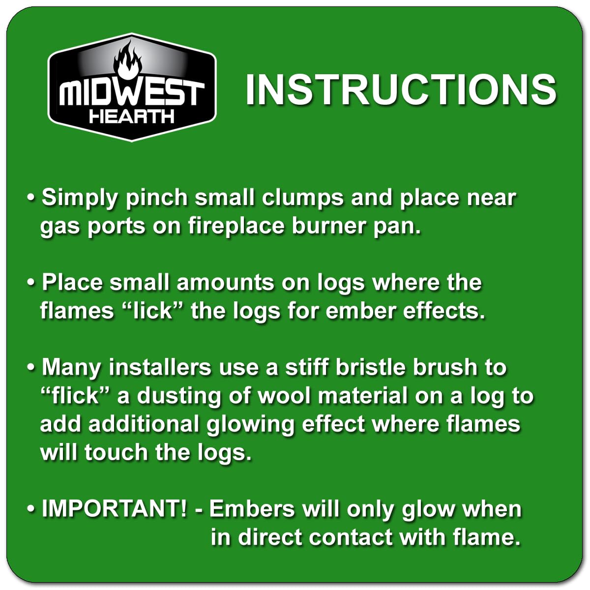 Midwest Hearth Color Rock Wool for Gas Log - 3 oz. Bag (Gray)