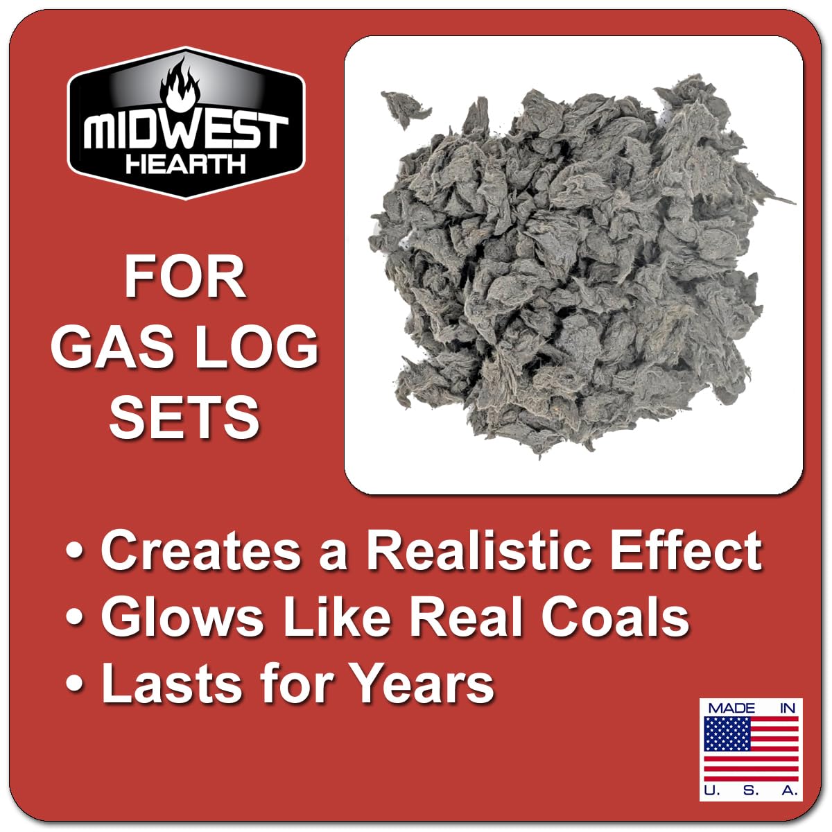 Midwest Hearth Color Rock Wool for Gas Log - 3 oz. Bag (Gray)
