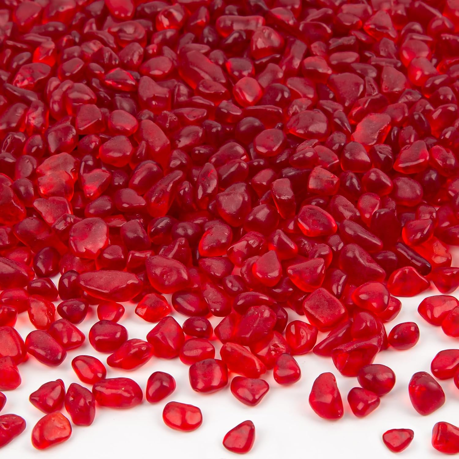 Sea Glass Stones for Crafts About 1LB (405g/14.28oz) Red Glass Pebbles Gemstones Bulk for Beaching Wedding DIY Decoration Aquarium Turtle Tank Vase Filler (Lake Blue)