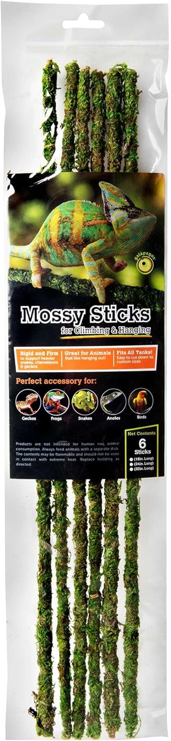 Galápagos (05322) Mossy Terrarium Sticks (6 Pack), 32"