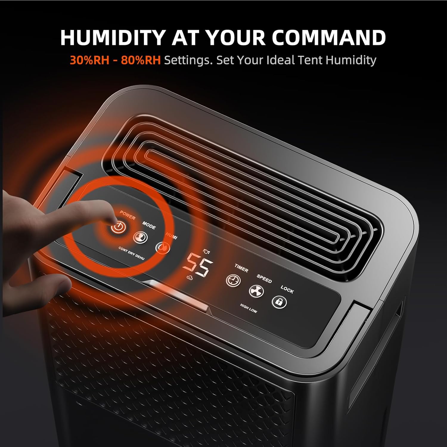 Spider Farmer Upgraded Dehumidifier with Drain Hose 2000 Sq.Ft.Dehumidifier with Smart Humidity Control Display, Air Duct, 24-Hour Timer, Provides Powerful Dehumidification for Grow Tent and Home