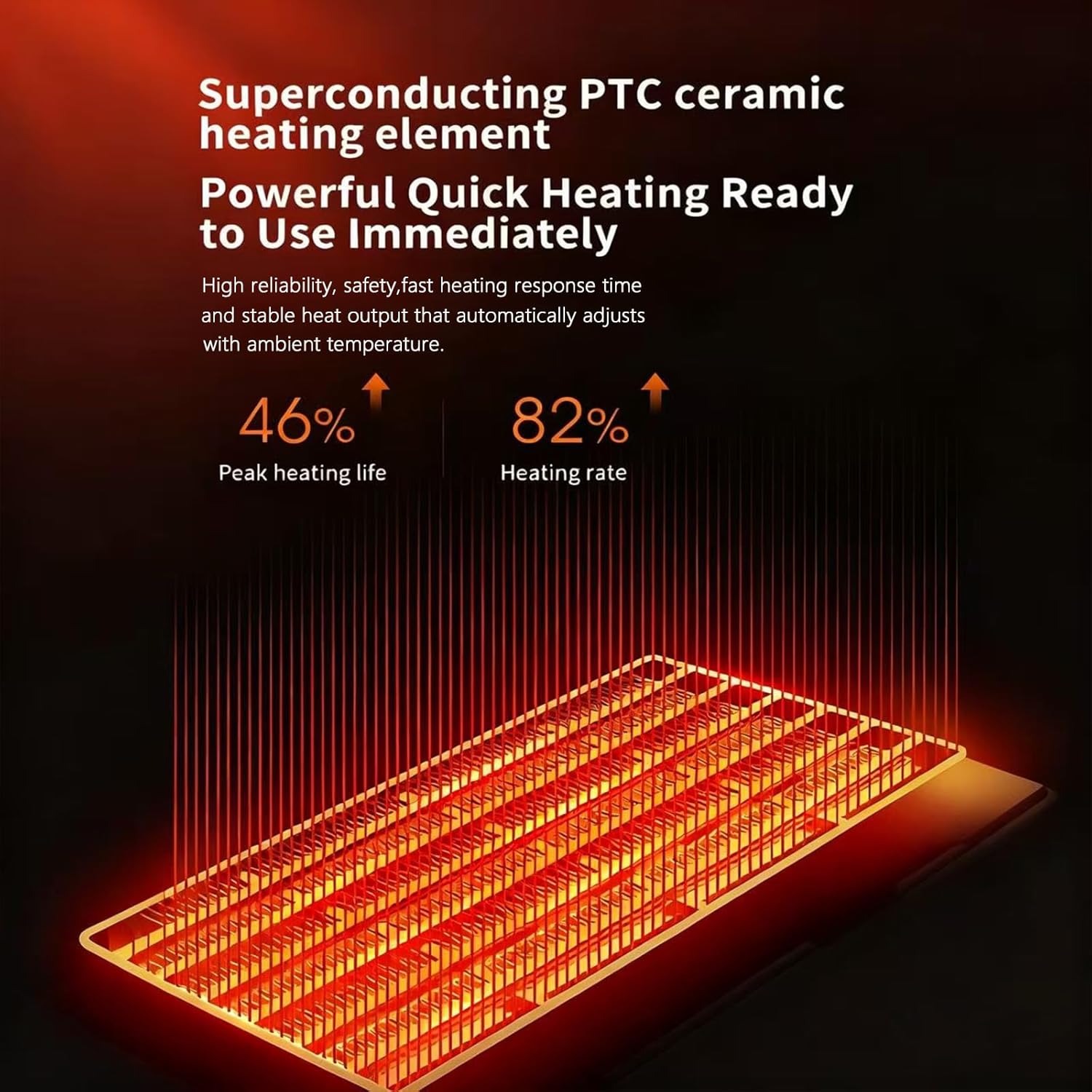 Space Heater Indoor, 25" 1500W PTC Ceramic Heater with atomization and humidification function, 3 Modes, 3D Flame, 12H Timer, 45° Oscillating, with Remote, Tower Heater for Office Bedroom