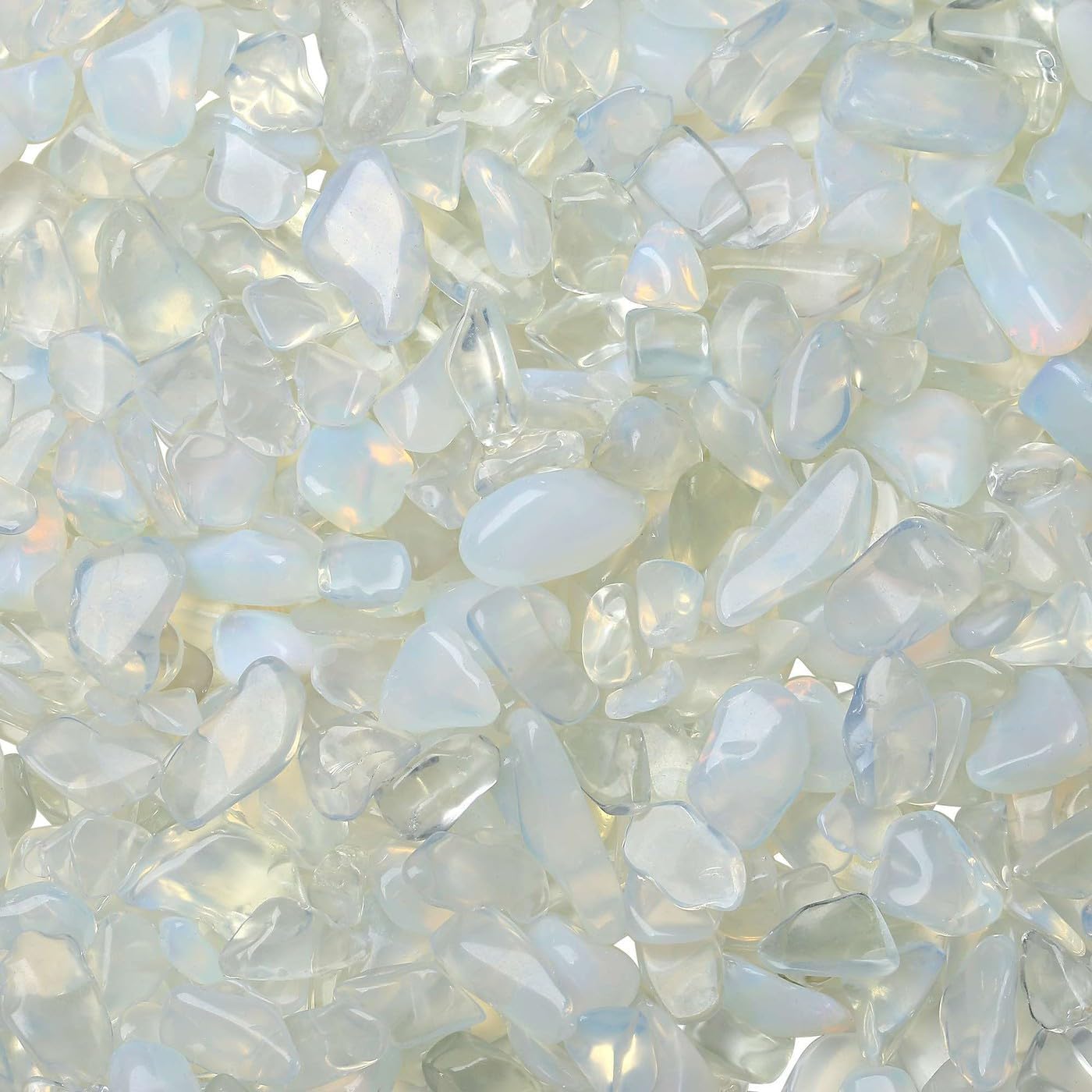 LAIDANLA Opalite 1lb Crystal Polished Tumbled Stones Irregular Shaped Crystal Chips Bulk Natural Gemstone Aquarium Gravel Rocks Vase Filler Fish Tank Gravel Home Decoration