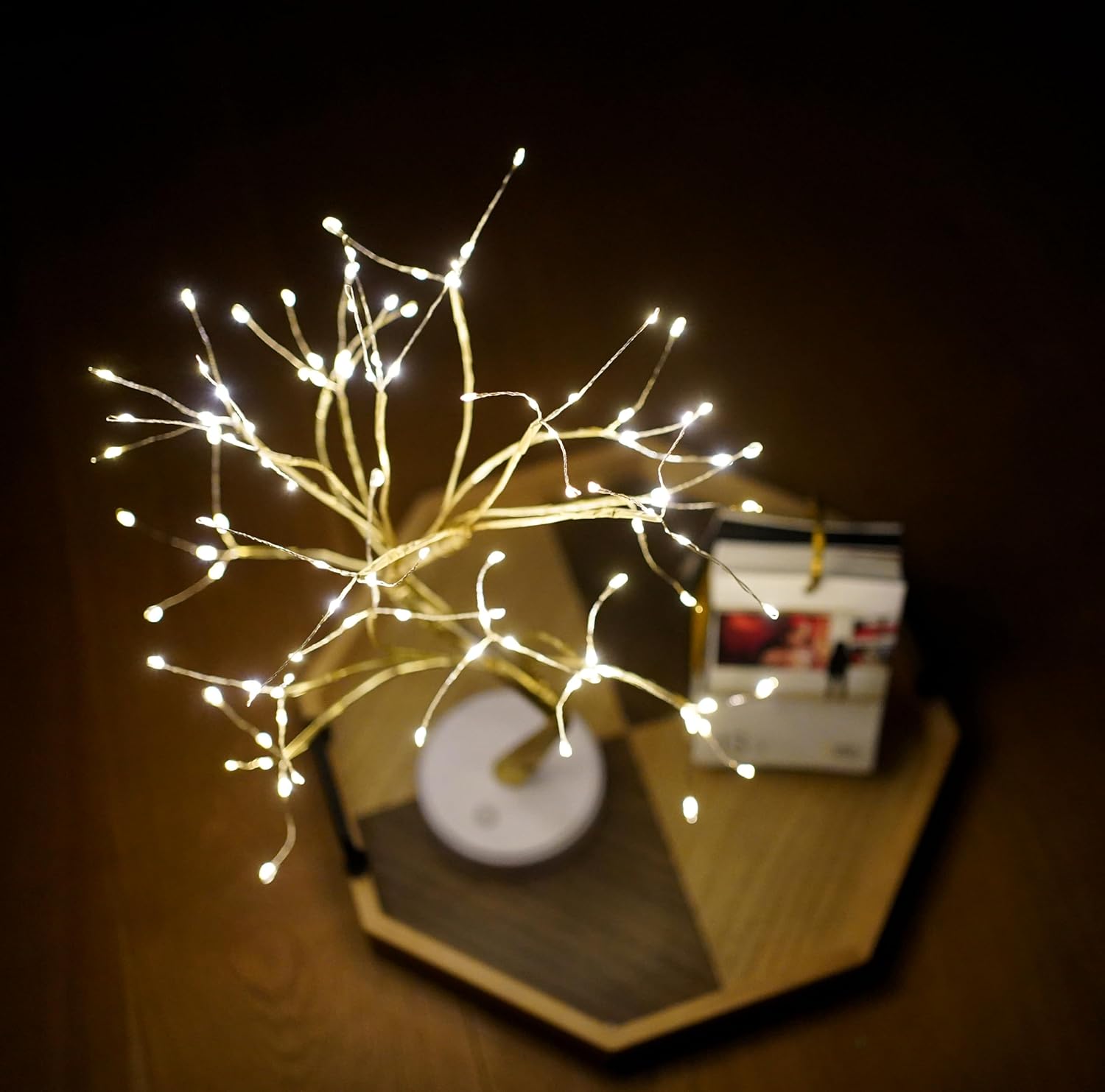 Twinkling Tree Fairy Light Spirit Tree Lamp Bonsai Tree Light, Fairy Light Tree, Cute Room Decor Aesthetic Decor, Twinkle Tree (Gold Branch 108 LED with Remote)