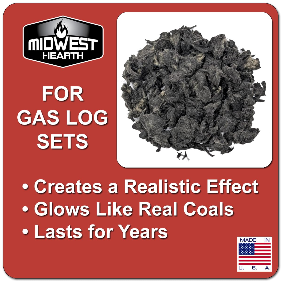Midwest Hearth Color Rock Wool for Gas Log - 3 oz. Bag (Black)