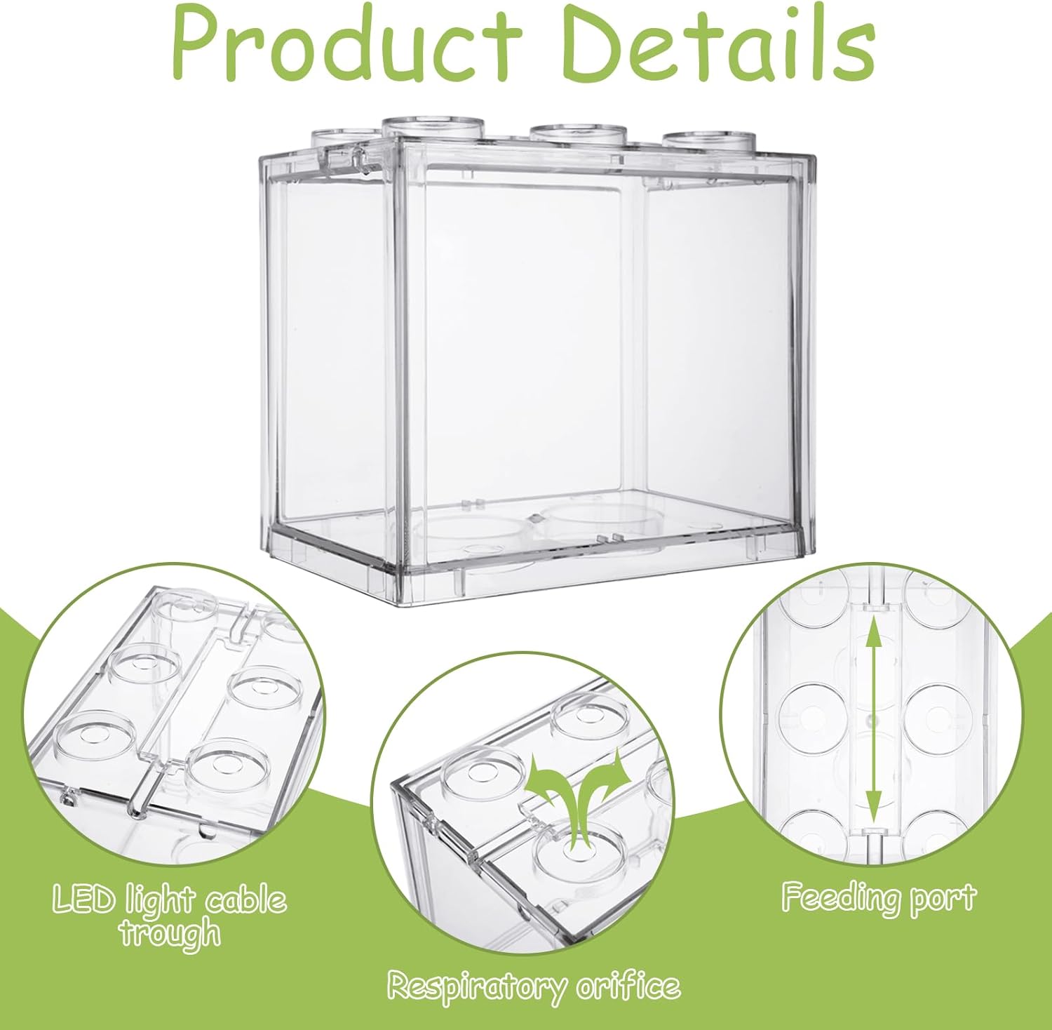 4PCS Plastic Small Betta Fish Tank, 0.6 Gallon Stackable Fish Bowl, Cube Fish Aquarium Tank for Shrimp, Turtle, Small Crab (Clear)