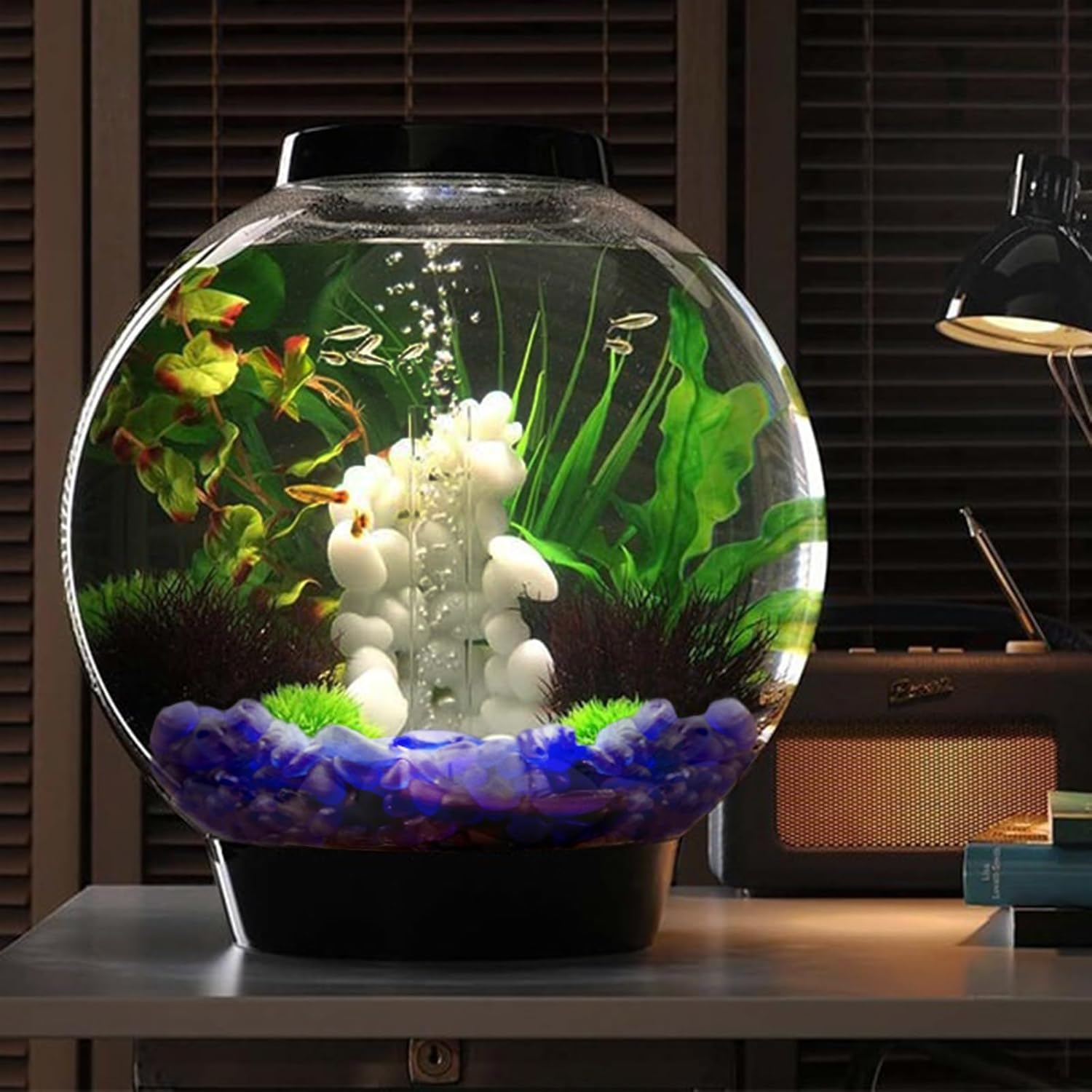 QEQEKAKA Sea Glass Stones for Crafts About 1LB (405g/14.28oz) Glass Pebbles Gemstones Bulk for Beaching Wedding DIY Decoration Aquarium Turtle Tank Vase Filler (Dark Blue)