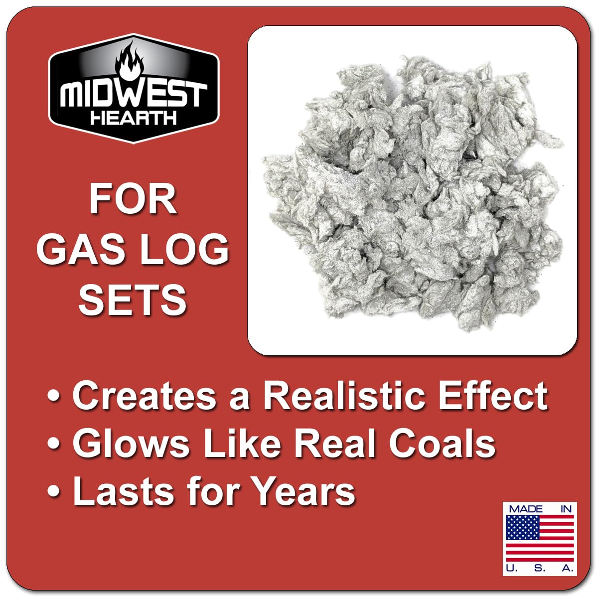 Midwest Hearth Color Rock Wool for Gas Log - 3 oz. Bag (White)