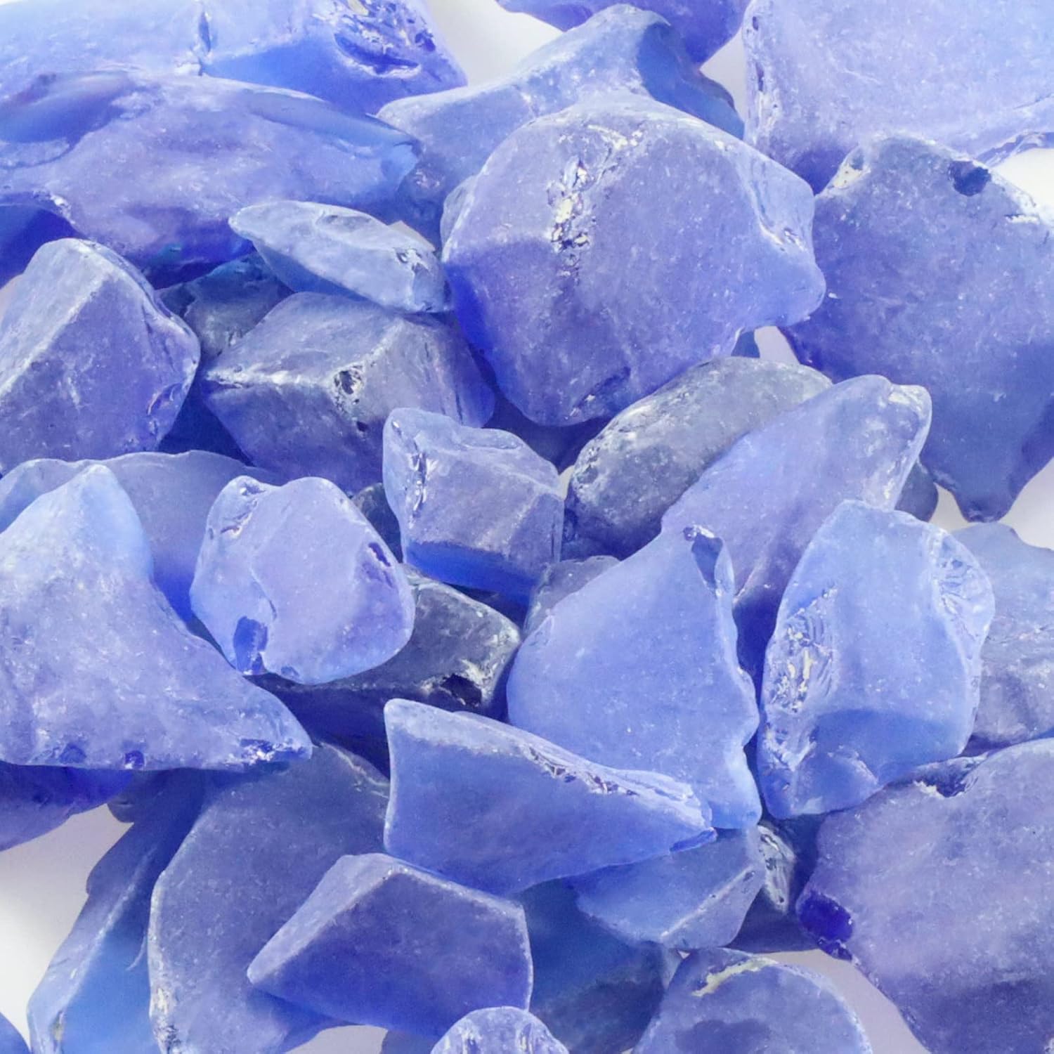 5LB Frosted Sea Glass Vase fillers Crushed Glass, Sea Glass Decor Ideal for Christmas DIY Craft, Aquarium Gravels, Home Decor Crushed Sea Glass Pieces for Beach Wedding, 0.7-3 Inch Cobalt