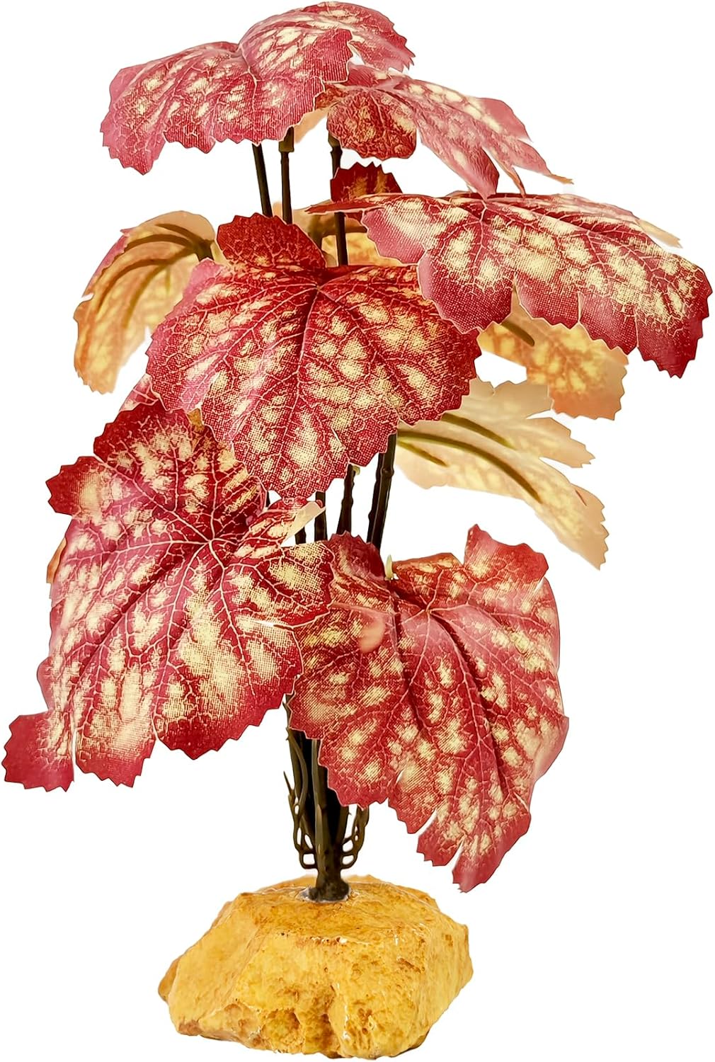 Woyrise Reptile Artificial Plants Terrarium Decor, Amphibian Cage Plant Bearded Dragon Tank Accessories fit Crested Gecko Leopard Lizard Chameleon Ball Python Snake Frog - Pink Heuchera