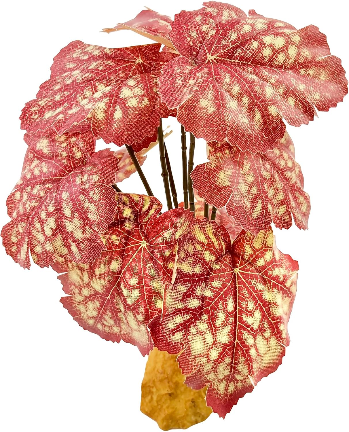 Woyrise Reptile Artificial Plants Terrarium Decor, Amphibian Cage Plant Bearded Dragon Tank Accessories fit Crested Gecko Leopard Lizard Chameleon Ball Python Snake Frog - Pink Heuchera