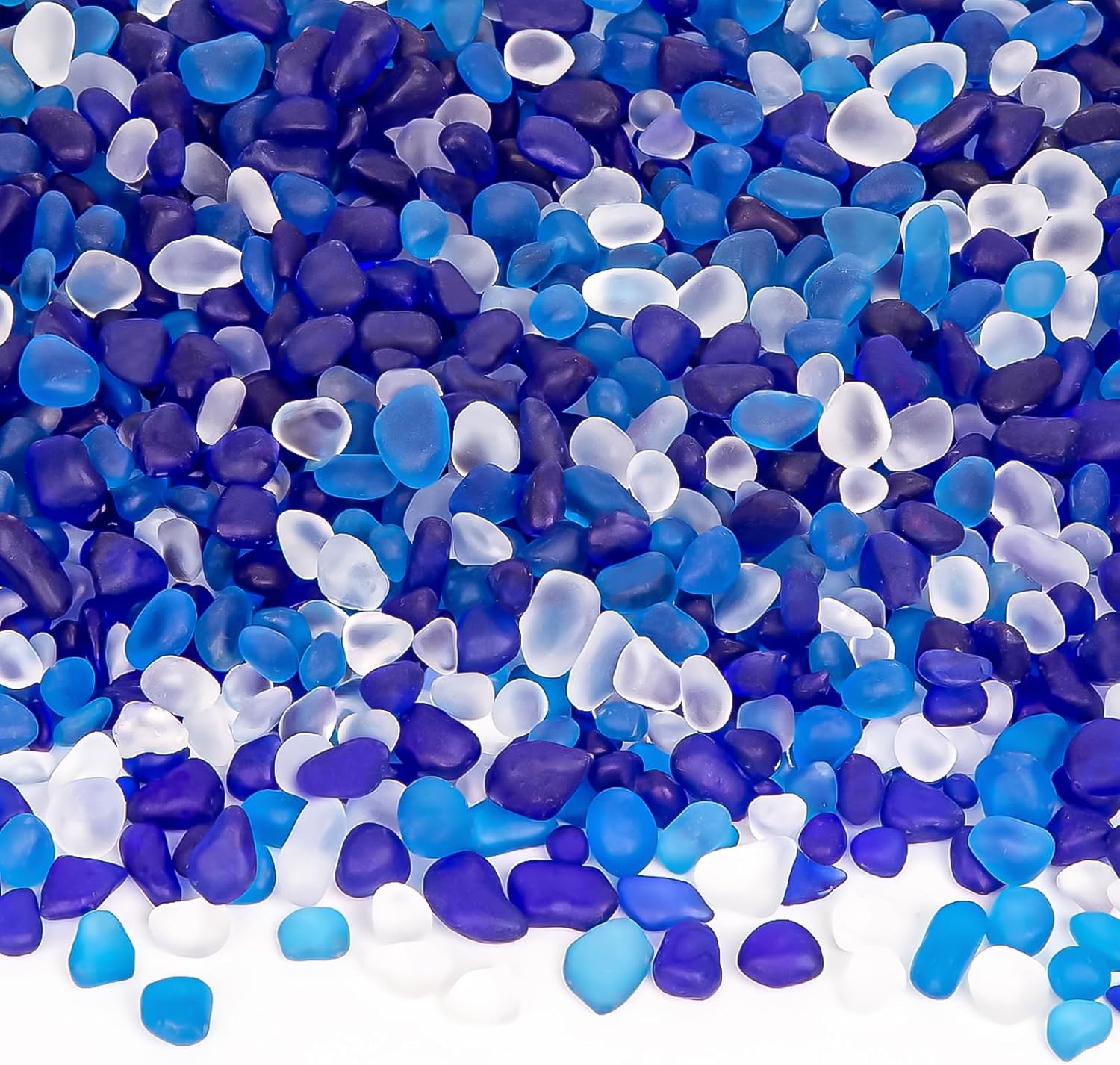 QEQEKAKA Sea Glass Stones for Crafts About 2.75LB (1180g/41.62oz Glass Pebbles Gemstones Bulk for Beaching Wedding DIY Decoration Aquarium Turtle Tank Vase Filler