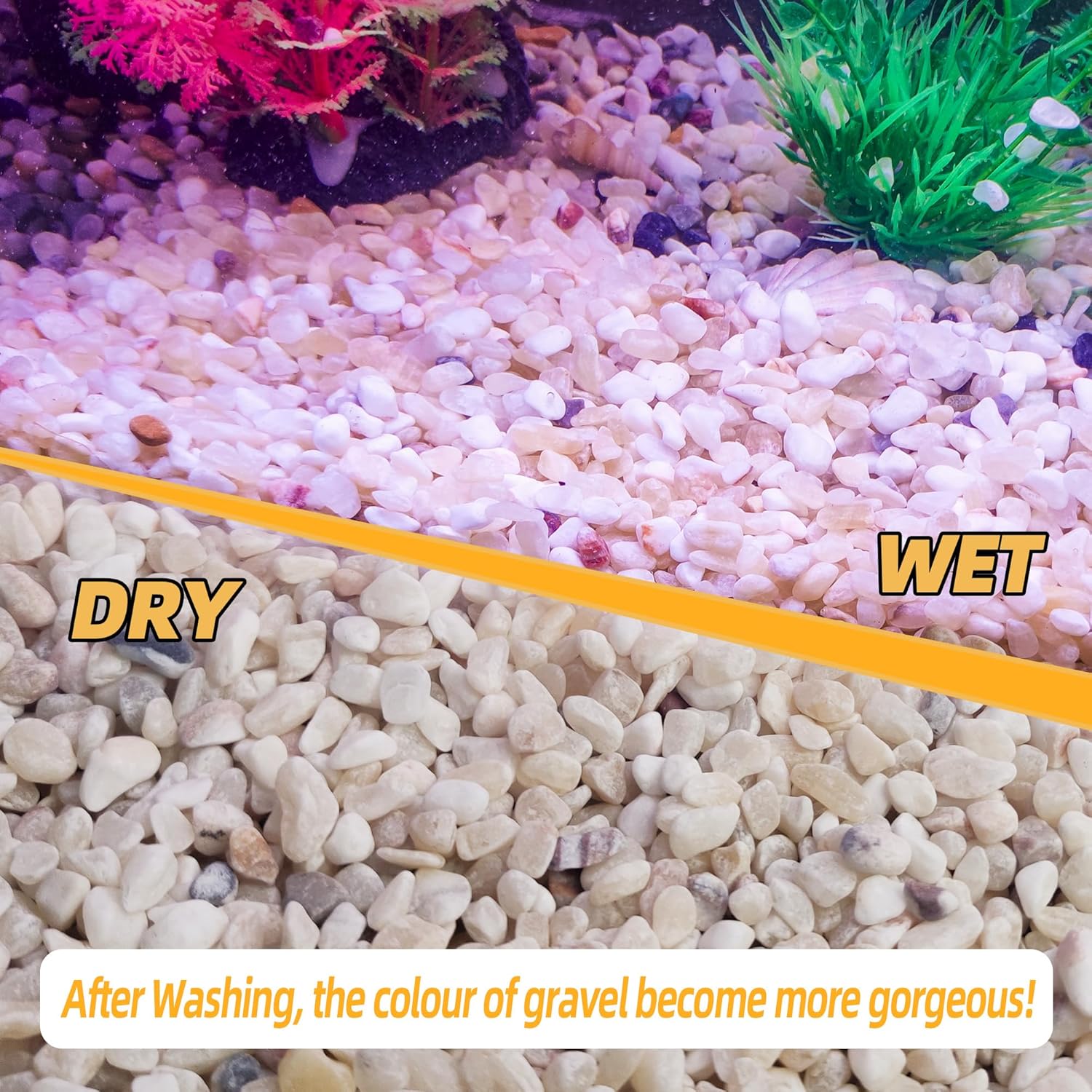 CJGQ 18lb Aquarium Gravel for Plants, 1/5Inch Outdoor Decorative River Rocks for Succulents and Cactus Landscaping, Garden Plant Natural Small Pea Gravel for Fish Tank Vases Terrarium