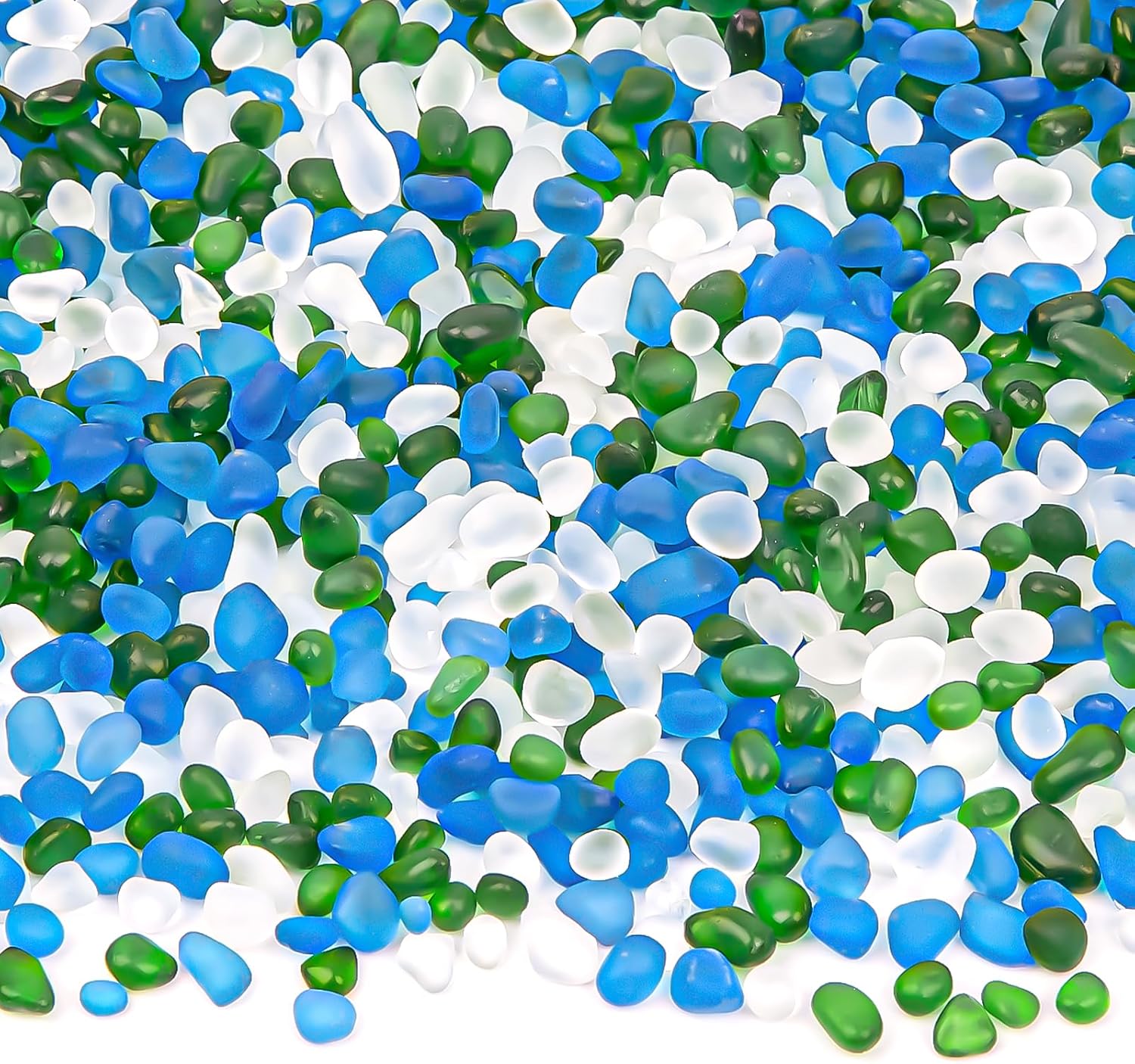 QEQEKAKA Sea Glass Stones for Crafts About 2.75LB (1180g/41.62oz Glass Pebbles Gemstones Bulk for Beaching Wedding DIY Decoration Aquarium Turtle Tank Vase Filler