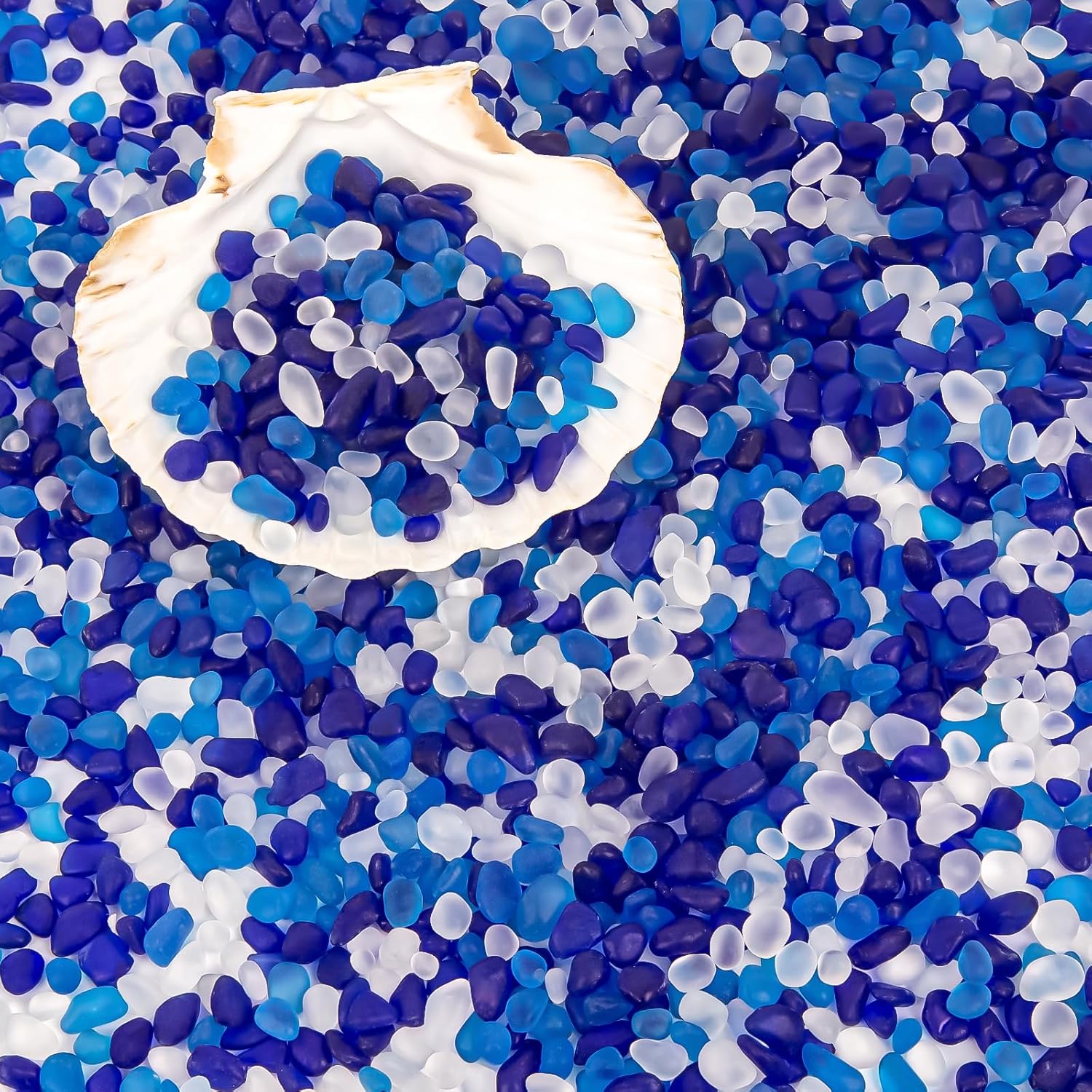 QEQEKAKA Sea Glass Stones for Crafts About 2.75LB (1180g/41.62oz Glass Pebbles Gemstones Bulk for Beaching Wedding DIY Decoration Aquarium Turtle Tank Vase Filler