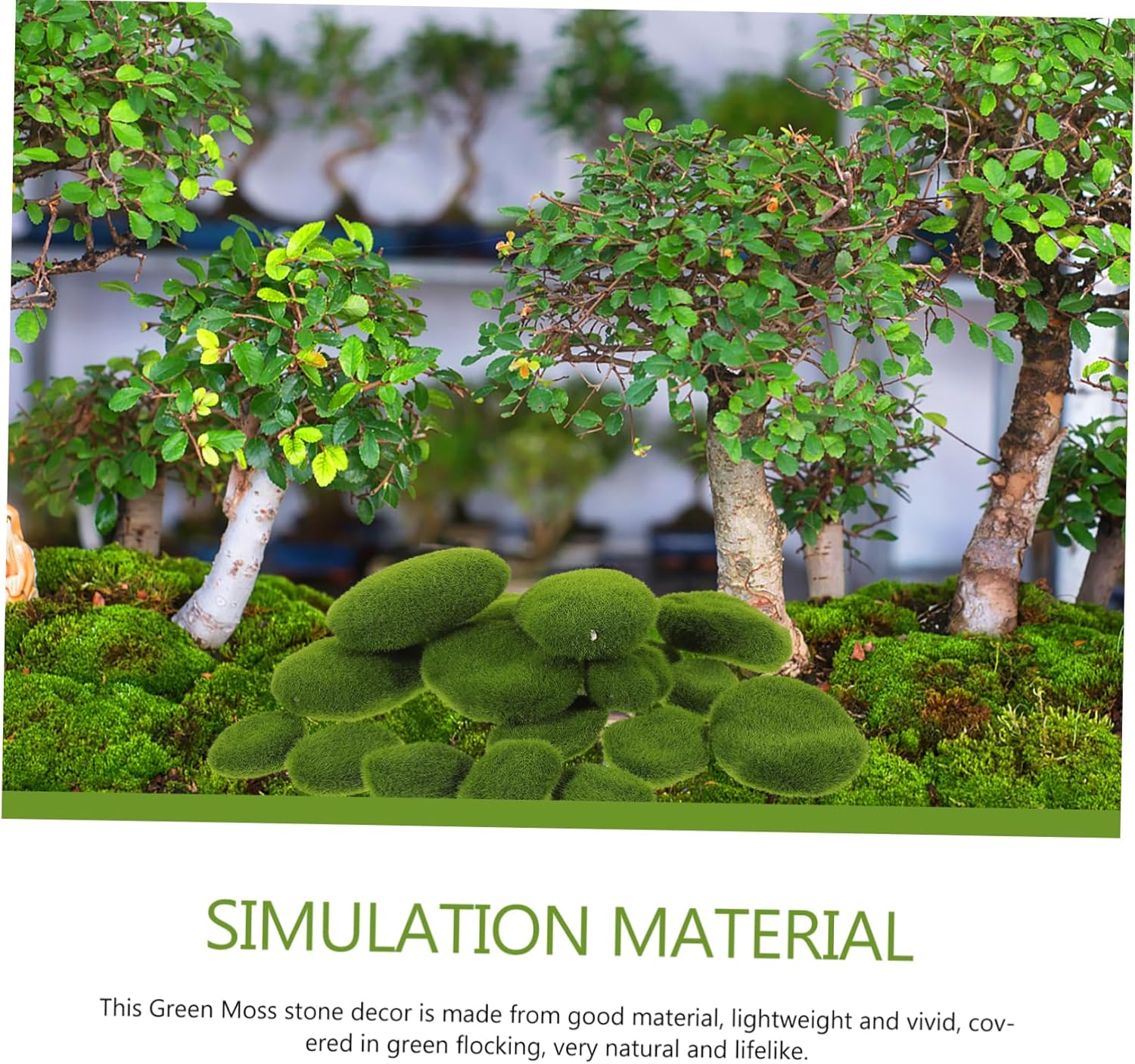 CORHAD 20pcs Realistic Artificial Mossy Stones Green Moss Rocks Rocks for Terrarium Moss Wall Decorative Balls DIY Micro Landscape