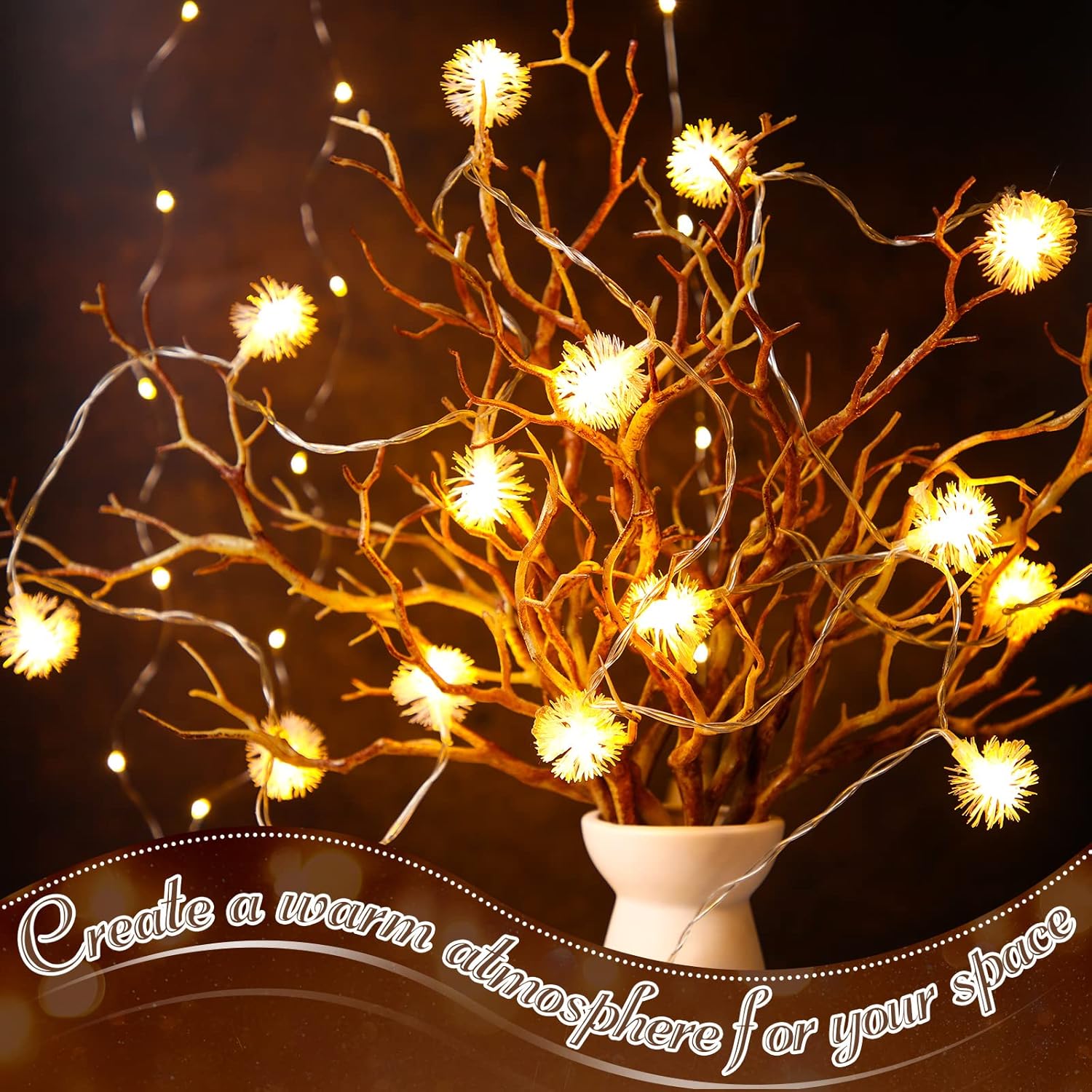 Geosar 13.8 Inch Small Manzanita Branches Plastic Faux Branches Artificial Antler Shaped Tree Branch Decorative Plant Twigs for Home Wedding Table Centerpiece Festival Decors(Light Brown,10 Pieces)