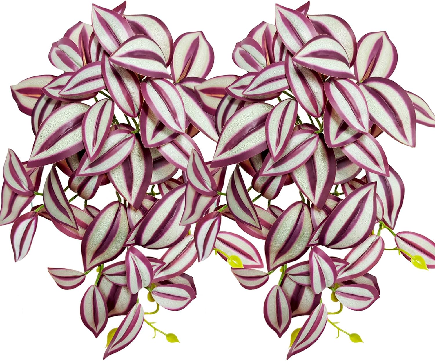 Woyrise 2 Pack Reptile Plants, Terrarium Hanging Plant Vines, Artificial Leaves with Suction Cup, Bearded Dragon Tank Accessories for Gecko Lizard Snake Frog Tortoise Decorations - Zebrina Purple