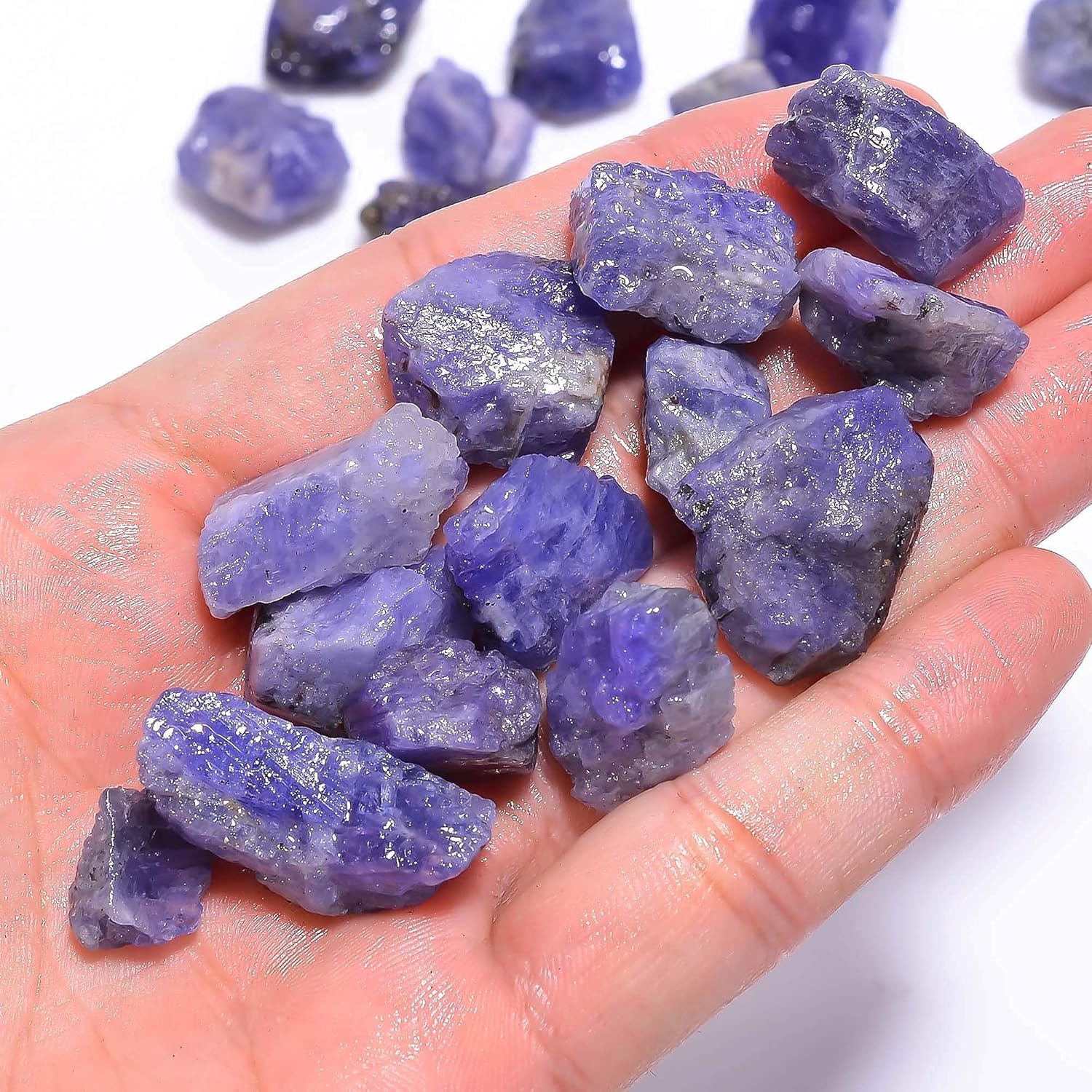 (5 to 6pcs) (100 carats) Natural Raw Tanzanite Stone, Rough Gemstone and Crystals, Wholesale Lot, Raw Crystals, Rock Stones, Jewelry Making Supplies, DIY & Crafts, 10 to 20 mm