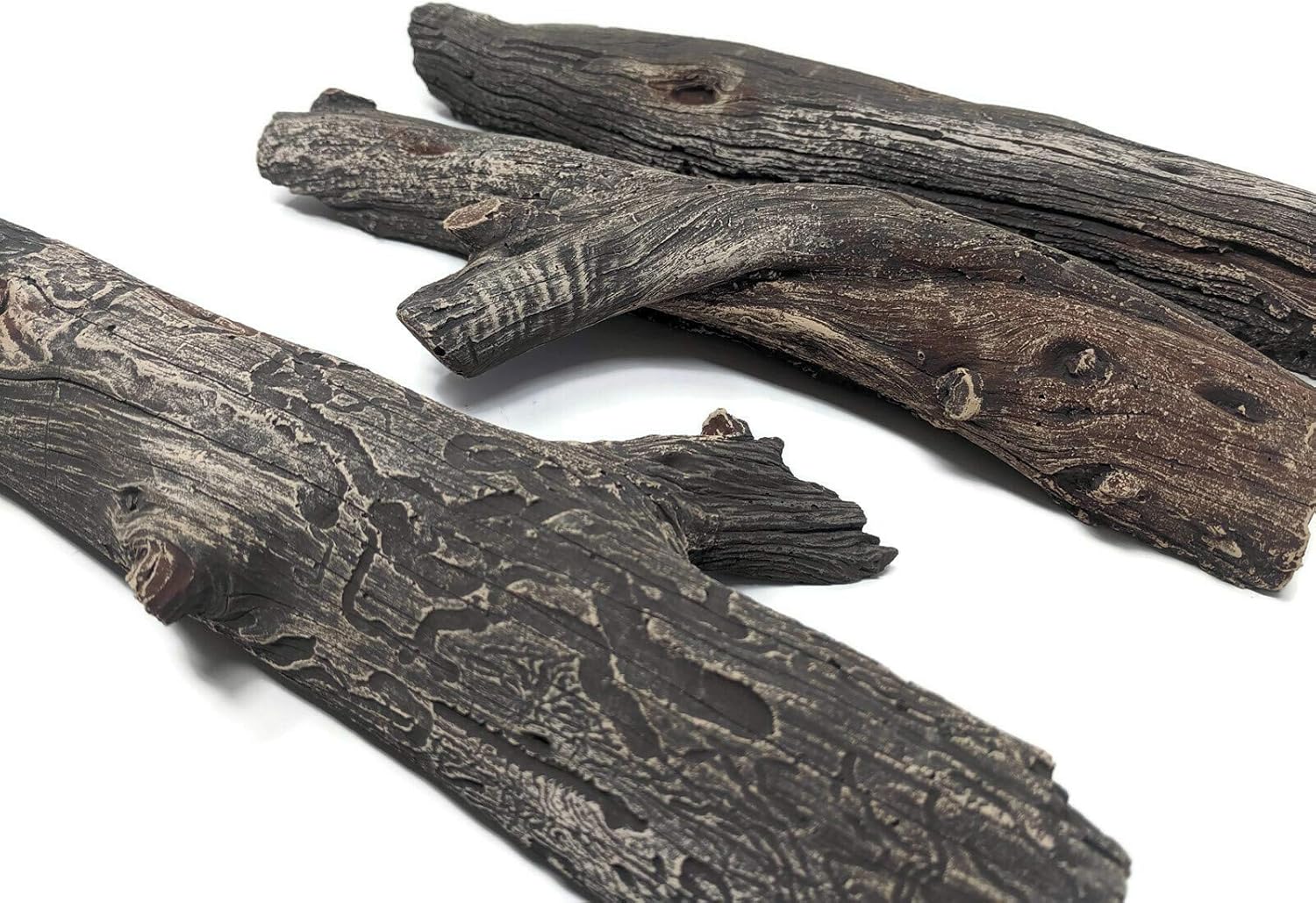 Midwest Hearth Deluxe Decorative Branch and Twig Set | Cast from Real Logs and Hand Painted in USA (Driftwood 3-Piece)