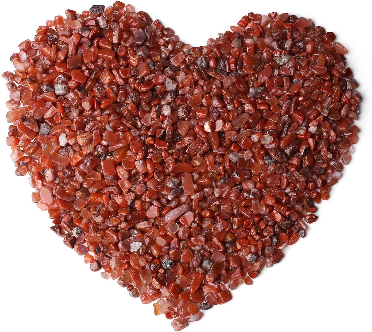 LAIDANLA Red Agate Crushed Stone Crystal Chips Bulk Natural Gemstones Healing Reiki Crystals Mini Quartz Vase Filler Aquarium Gravel 0.55lb