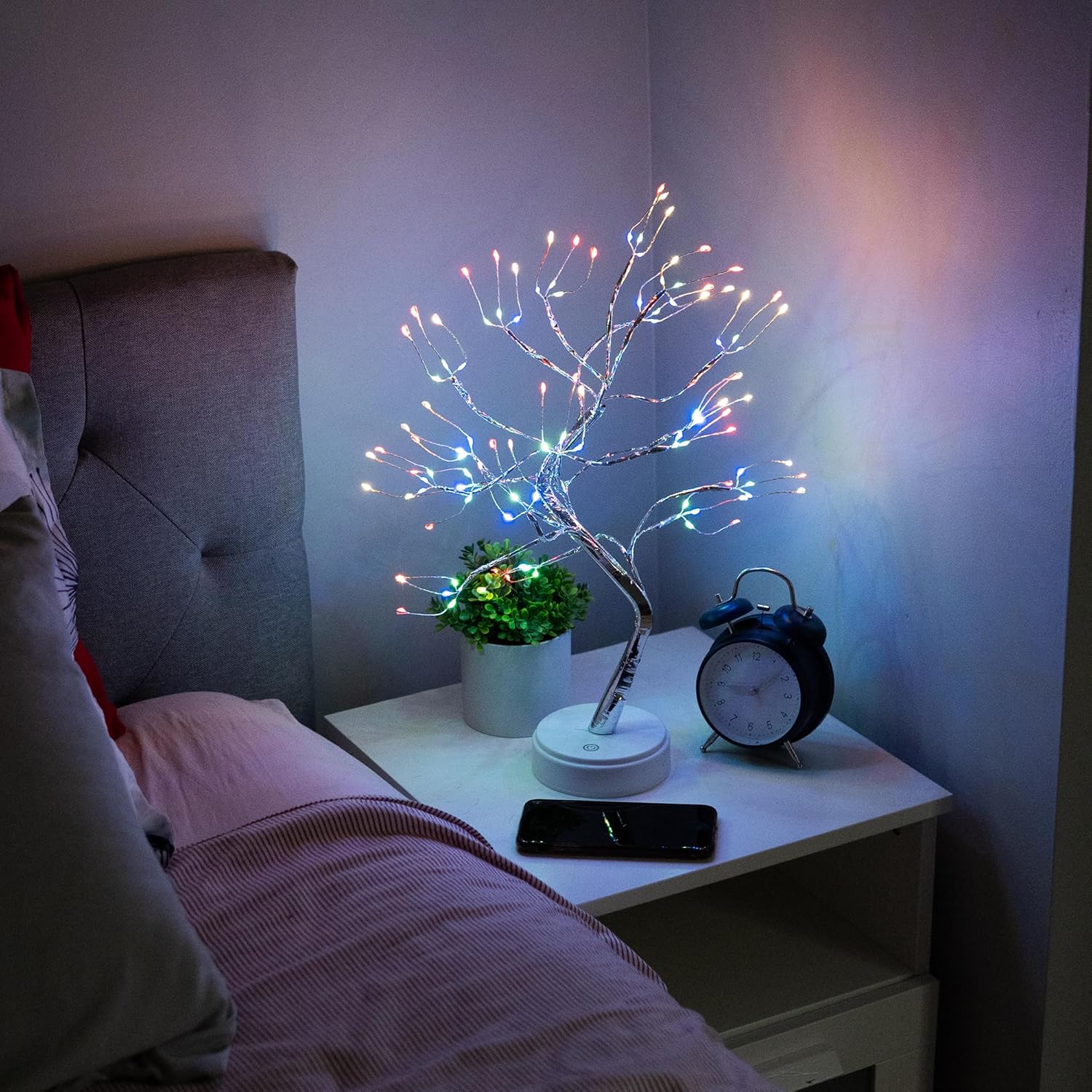 Twinkling Tree Fairy Light Spirit Tree Lamp Bonsai Tree Light, Fairy Light Tree, Cute Room Decor Aesthetic Decor, Cute Night Light Lamp, Twinkle Tree (RGB Lights 108 LED with Remote)